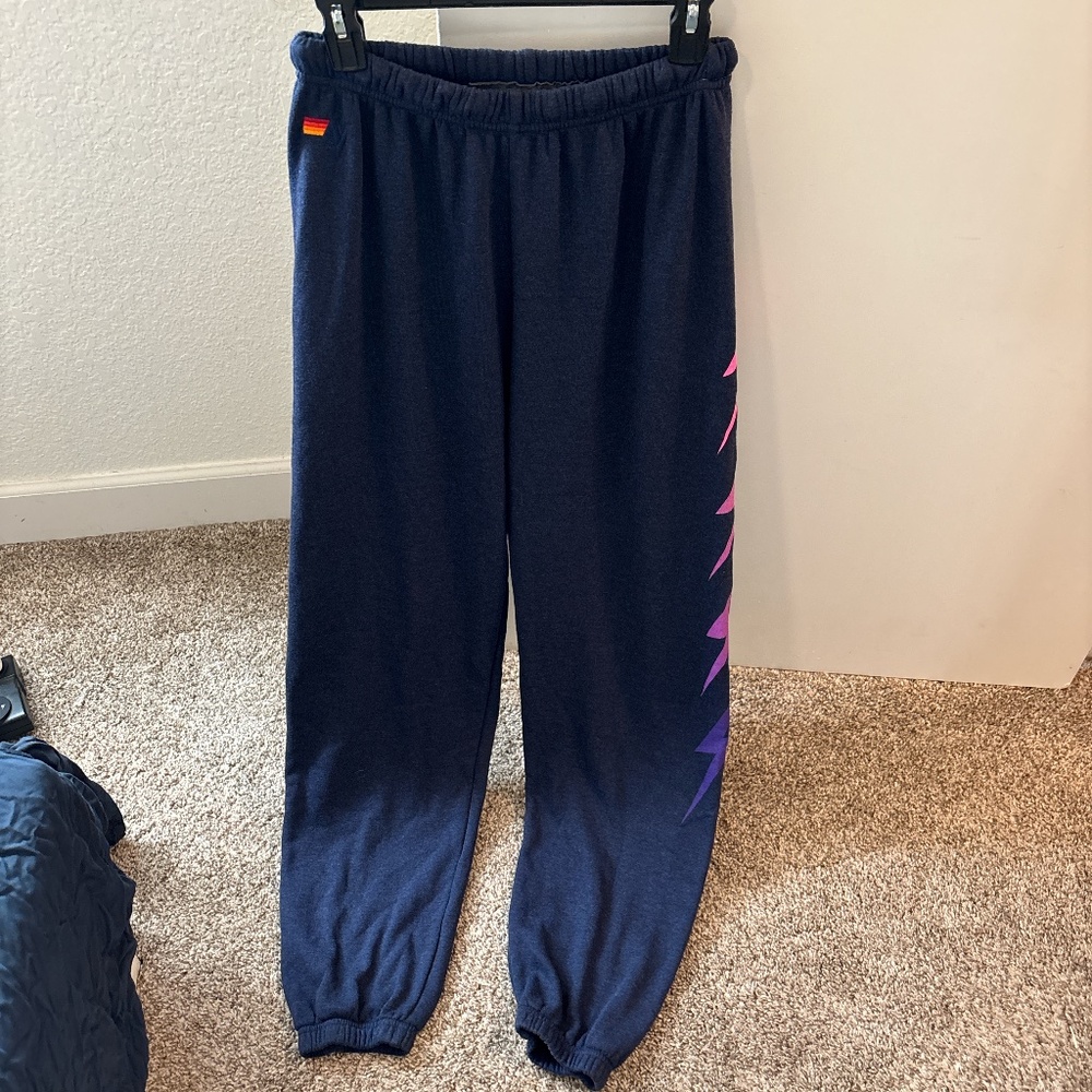 Aviator nation, pink bolt, sweatpants, new with tags size large